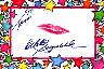 Debbie Reynolds signed lip print