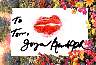 Joyce Randolph signed lip print