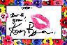 Karen Black signed lip print
