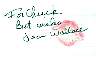 Jean Wallace signed lip print