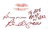 Lyn Redgrave signed lip print