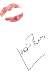 Joan Rivers signed lip print