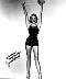 Janet Leigh, black & white swimsuit photo 