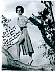 Joanna Barnes as "Jane Porter". Black & white photo from 1959 movie "Tarzan, The Ape Man" She's standing on a tree branch