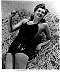 Trudy Marshall, black & white 20th Century Fox swimsuit publicity photo