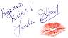 Linda Blair signed lip print. From charity auction on Yahoo.