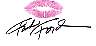 Faith Ford signed lip print. From Yahoo charity auction