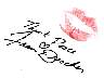 Fran Drescher signed lip print. From Yahoo charity auction