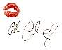 Gillian Anderson signed lip print. From Yahoo charity auction