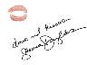 Illeana Douglas signed lip print. From Yahoo charity auction