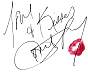 Janet Jackson signed lip print