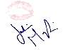 Julianna Margulies signed lip print. From Yahoo charity auction