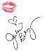 Julie Benz signed lip print. From Yahoo chariyt auction