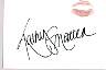 Kathy Mattea signed lip print