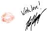 Renee Zellweger signed lip print